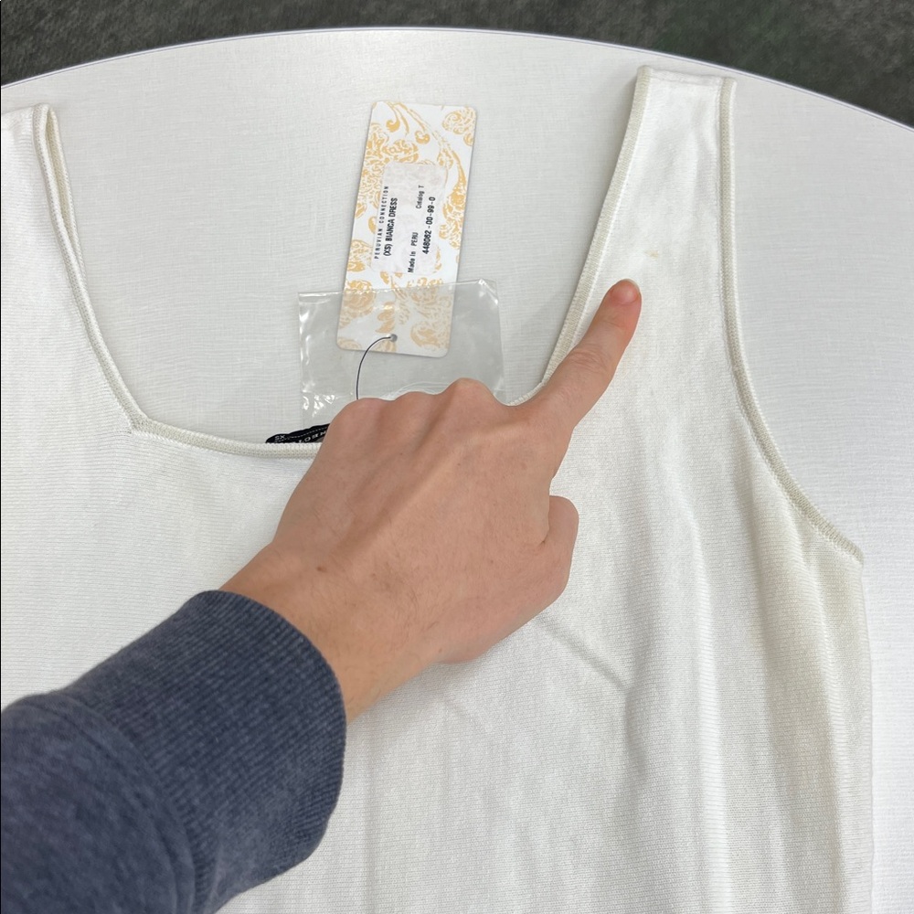NEW with tag Peruvian Connection bianca midi pima cotton tank dress cream tan XS - Picture 8 of 9